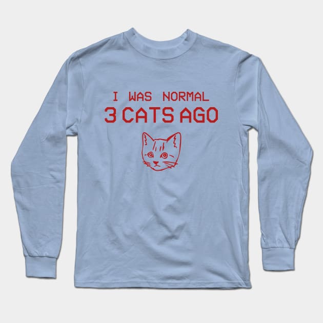 Cat-tastic Nostalgia: Three Furry Friends Long Sleeve T-Shirt by Salaar Design Hub